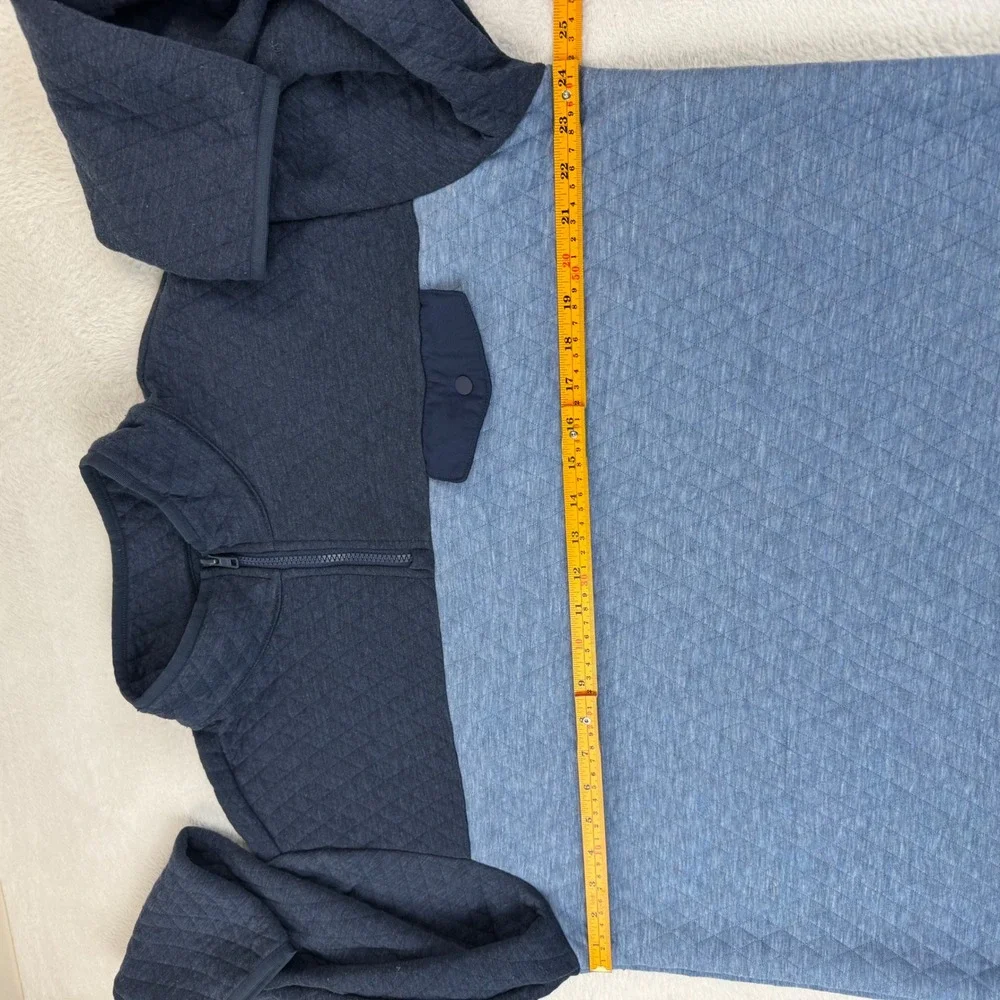 Marine Layer Quilted Quarter Zip Pullover Mens XL Blue Two-Tone Colorway
